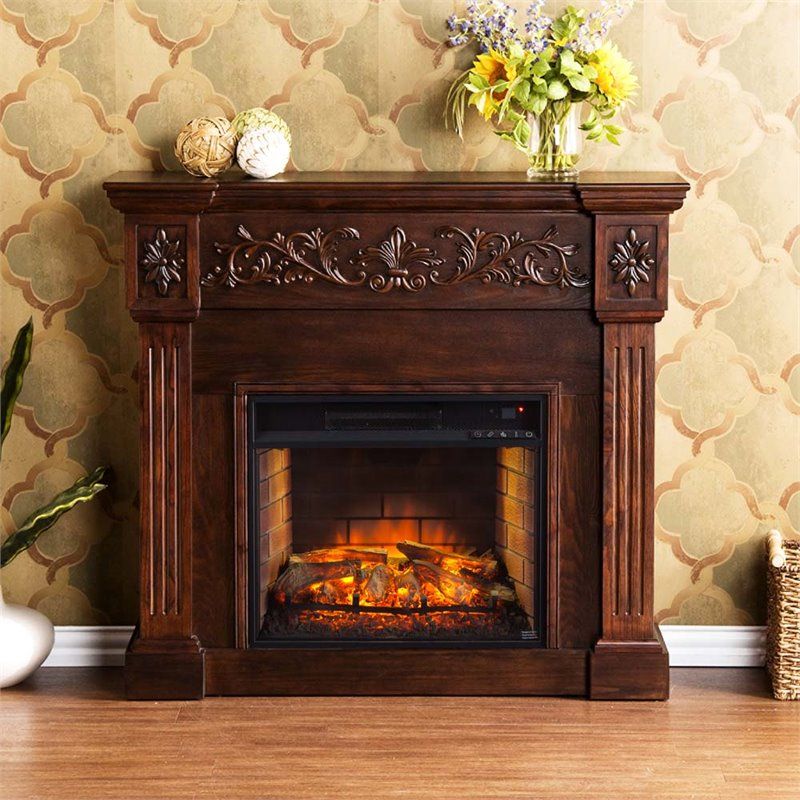 62 Electric Fireplace Beautiful southern Enterprises Calvert Carved Electric Fireplace In