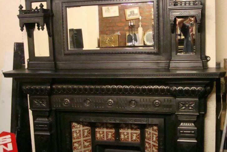 Antique Fireplace Luxury Victorian Cast Iron Fireplace with Overmantel Mirror Tiled