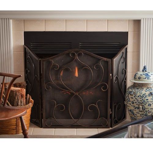 Arched Fireplace Screens Unique Dessau Home Bronze Flare Scroll Mesh Firescreen Me2276