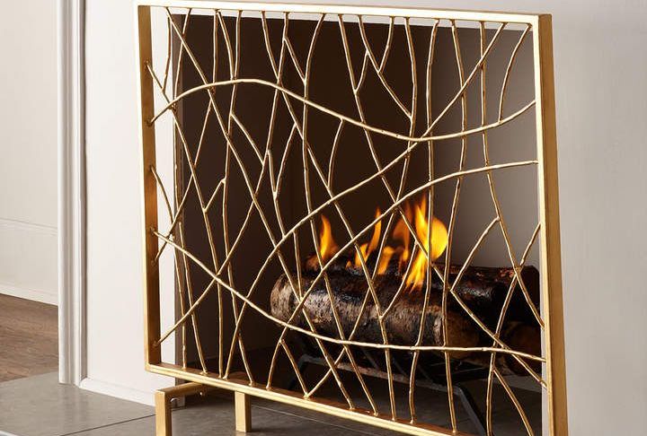 Black Fireplace Screen Awesome Golden Twig Fireplace Screen Fireplace