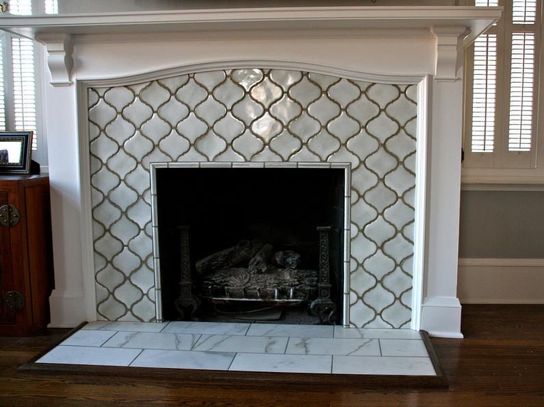 Black Tile Fireplace Unique Moroccan Lattice Tile Fireplace Yes Please