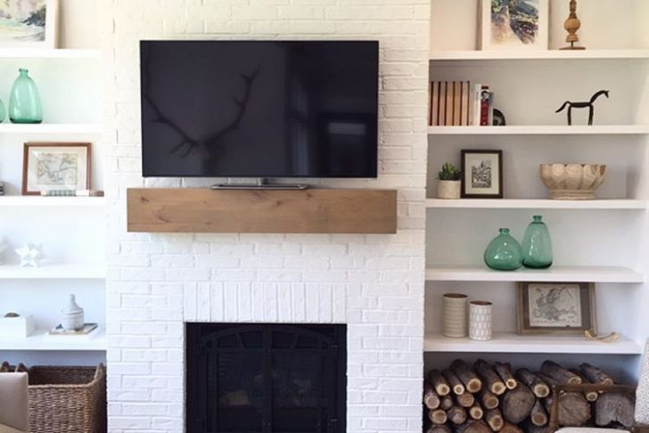 Bookcases Next to Fireplace New I Love This Super Simple Fireplace Mantle and Shelves Bo