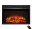 Classic Flame Electric Fireplace Unique 30 In Freestanding Black Electric Fireplace Insert with Curved Tempered Glass and Remote Control