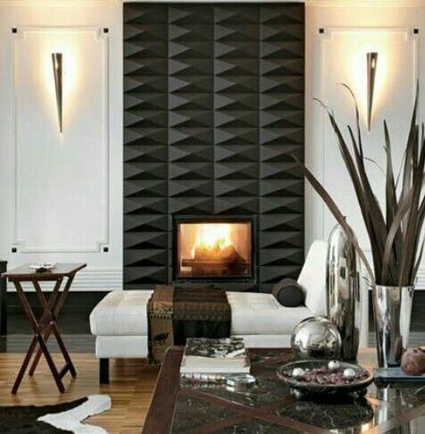 Contemporary Fireplace Tile Ideas Unique 3d Tile Fireplace Salon Ideas In 2019