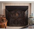 Fireplace Accesories Beautiful Dessau Home Bronze Flare Scroll Mesh Firescreen Me2276