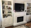 Fireplace Built Ins Fresh Custom Faux Tiled Fireplace and Mantle with Bookshelves