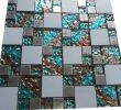 Fireplace Glass Crystals Fresh 2019 European Style Stainless Steel and Blue Brown Foil Crystal Glass Mosaic Tile for Kitchen Backsplash Fireplace Living Room sofa Backdrop From