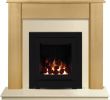 Fireplace Marbles New the Capri In Beech & Marfil Stone with Crystal Montana He Gas Fire In Black 48 Inch