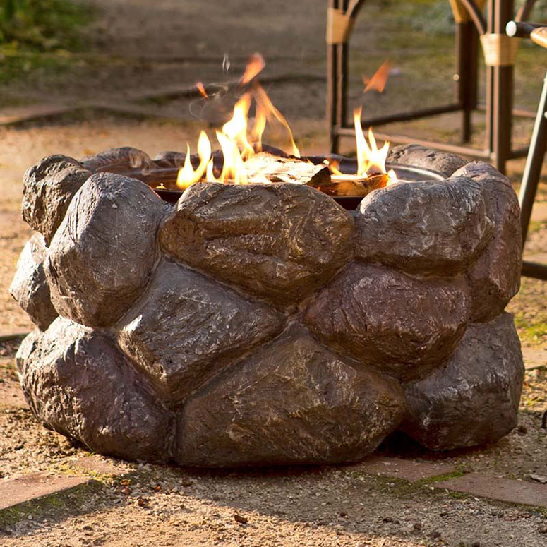 Fireplace Spark Arrestor New Faux Rock Fire Pit with Spark Guard