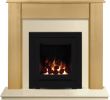 Fireplace Stones Awesome the Capri In Beech & Marfil Stone with Crystal Montana He Gas Fire In Black 48 Inch