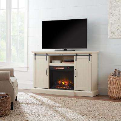 Fireplace Tv Stand Combo Inspirational Chastain 56 In Freestanding Media Console Electric Fireplace Tv Stand with Sliding Barn Door In Ivory