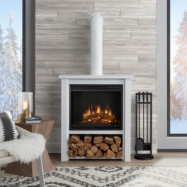 Freestanding Wood Fireplace Lovely Real Flame Hollis Electric 17" W X 32" L Fireplace White