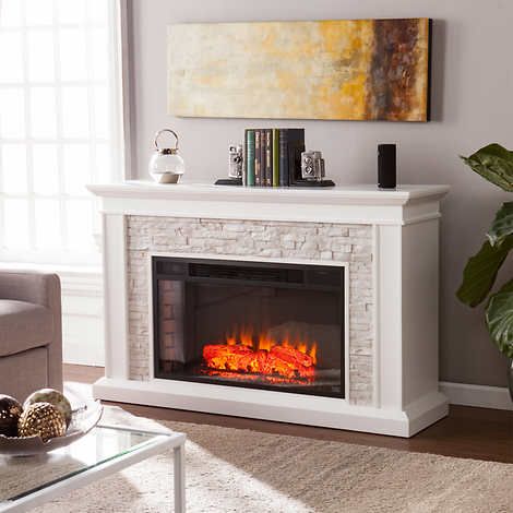 Glass Fireplace Screen Best Of Ledgestone Mantel Led Electric Fireplace White