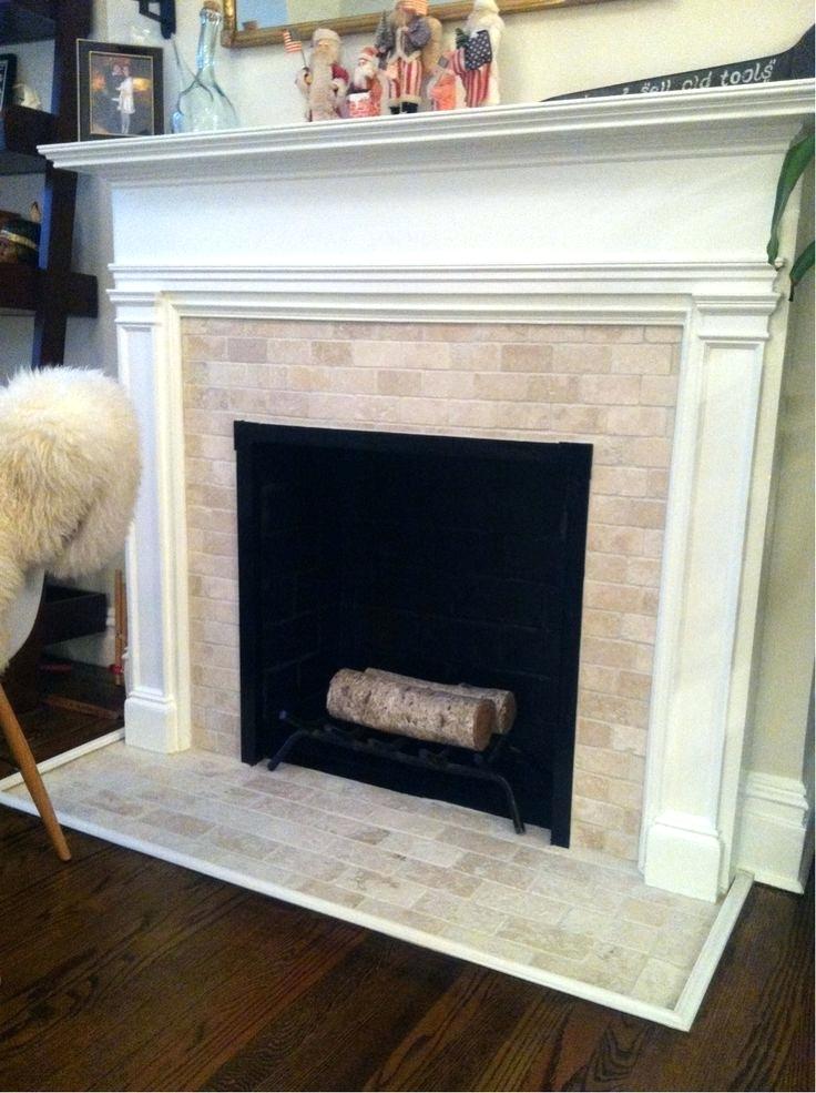 travertine tile fireplace tile for fireplace surround and hearth with white mantle would want more craftsman type mantle