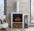 Modern Freestanding Fireplace New Real Flame Hollis Electric 17" W X 32" L Fireplace White