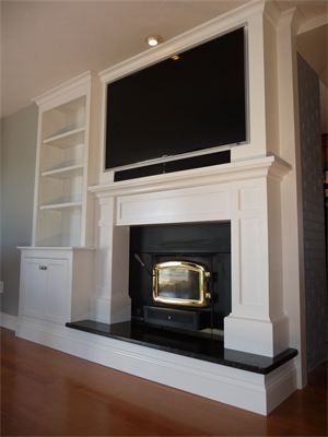 Mounting Tv Above Fireplace Lovely Custom Mantle Tv Cab W Built In Cabinetry Tv is On Fully