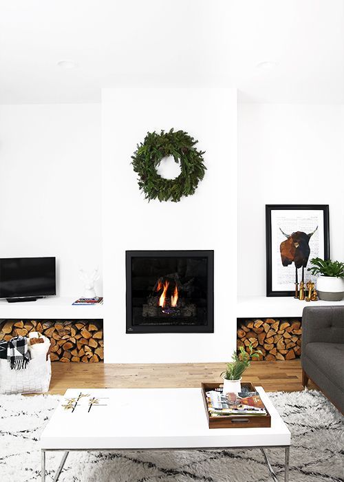 Nordic Fireplace Beautiful Minimal Cozy Christmas Holiday