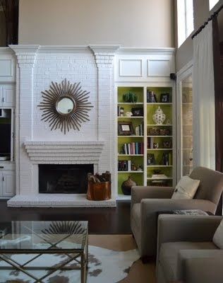 Painting Brick Fireplace White Lovely Bookshelf Details Beautiful Rooms In 2019