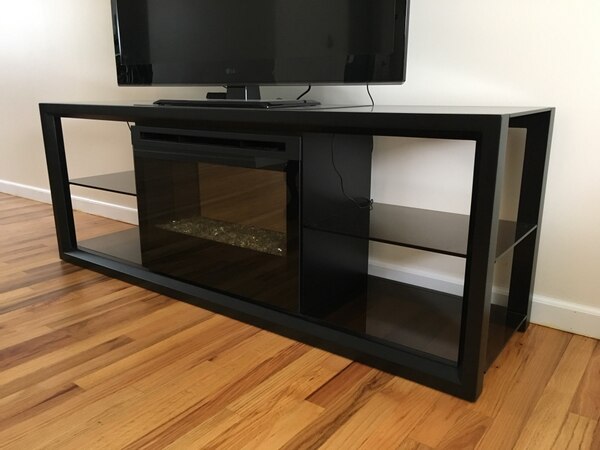 Television Stand with Fireplace Fresh Black Meat & Glass Tv Stand W Electric Heat Fireplace