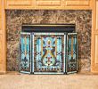 3 Panel Fireplace Screens Best Of 28"h Tiffany Style Stained Glass Fleur De Lis Fireplace Screen Green 44"w X 28"h