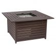 Absco Fireplace and Patio New Danang 45 In Square Aluminum Lpg Fire Pit Table with Cover