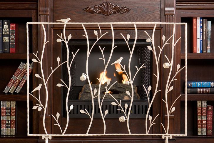 Bird In Fireplace Beautiful Wildon Home Bluewood Bird and Branch Metal Fireplace