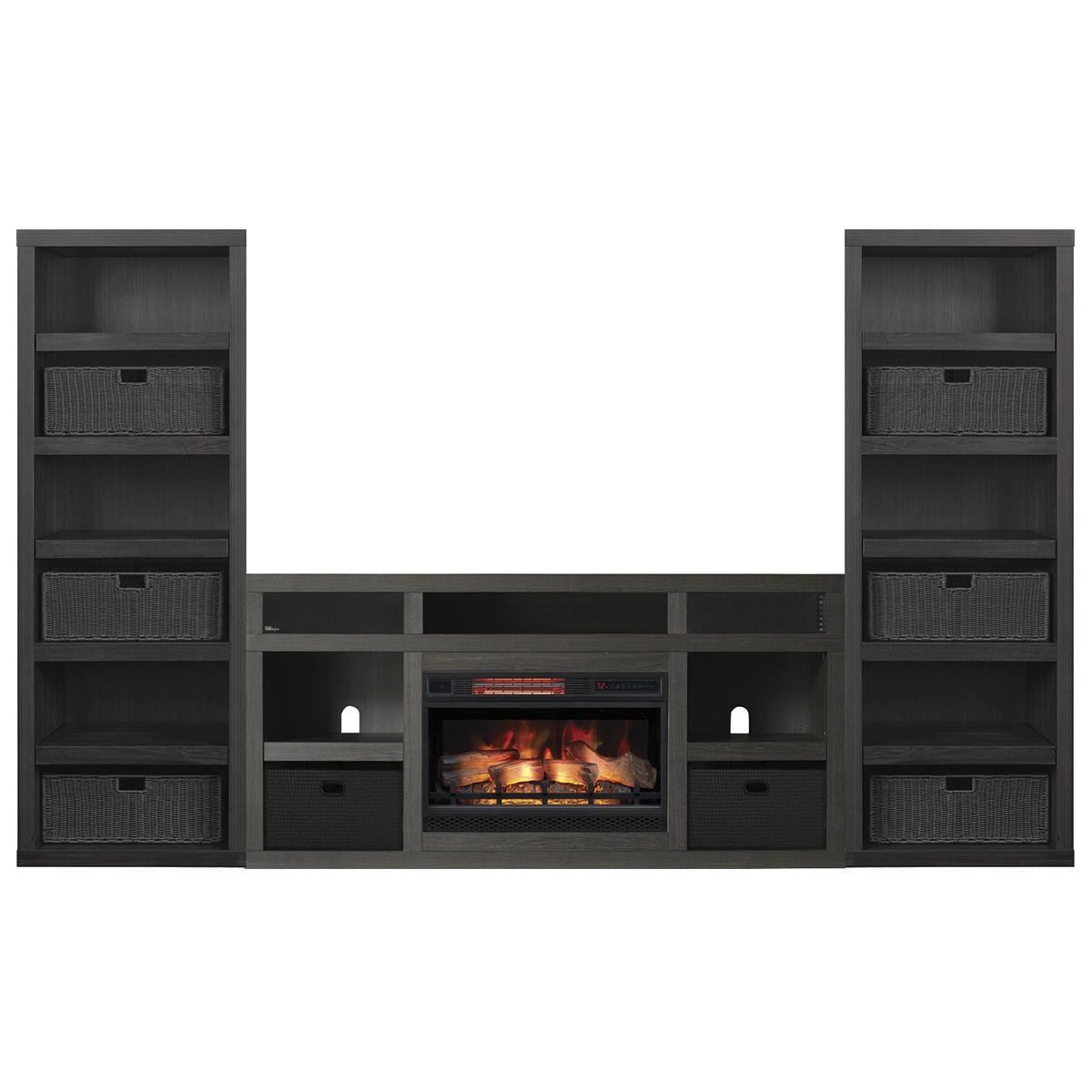 Black Electric Fireplace Mantel New Fabio Flames Greatlin 3 Piece Fireplace Entertainment Wall