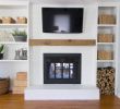 Built In Wall Electric Fireplace Inspirational Built In Shelves Around Shallow Depth Brick Fireplace