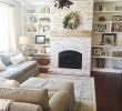 Built Ins Next to Fireplace Awesome Built Ins Shiplap Whitewash Brick Fireplace Bookshelf