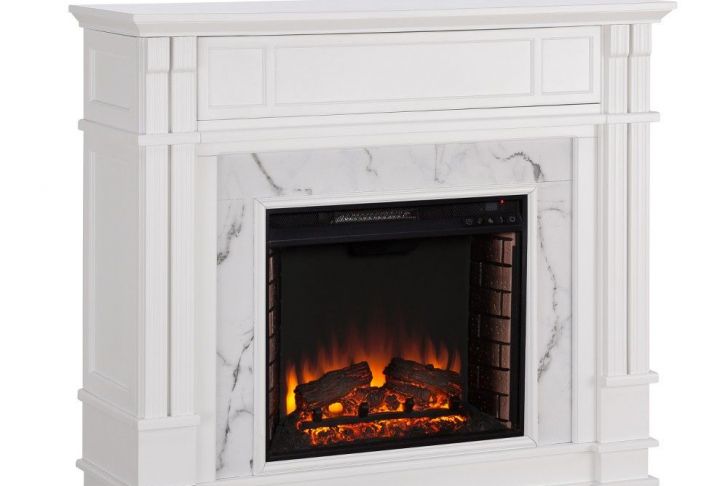 Fake Fireplaces that Look Real Best Of Highpoint Faux Cararra Marble Electric Media Fireplace White