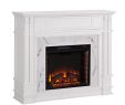 Fake Wall Fireplace Lovely Highpoint Faux Cararra Marble Electric Media Fireplace White