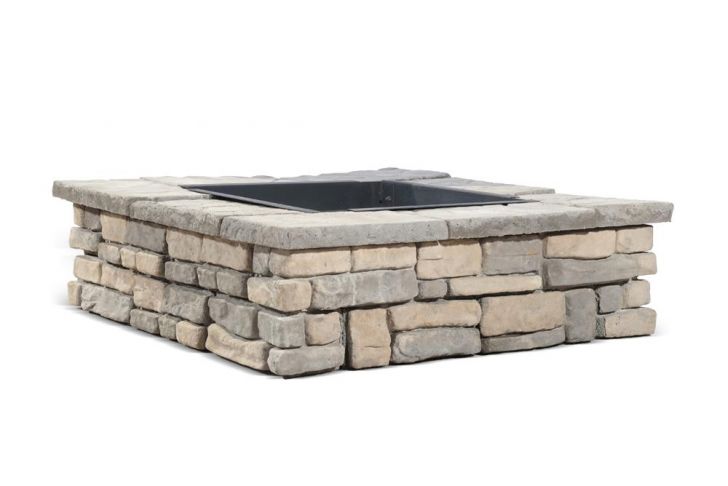 Fireplace Brick Home Depot Awesome Natural Concrete Products Co 28 In X 14 In Steel Wood Random Stone Limestone Square Fire Pit Kit