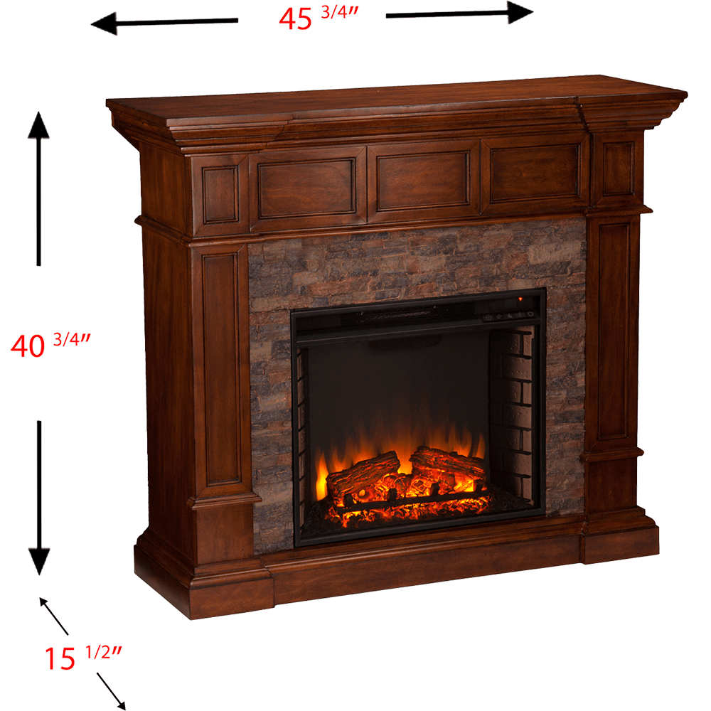 Fireplace Glass Doors Amazon Elegant southern Enterprises Merrimack Simulated Stone Convertible Electric Fireplace