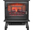 Fireplace Heater Home Depot Beautiful 400 Sq Ft Electric Stove In Black with Vintage Glass Door Realistic Flame and Logs