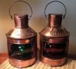 Fireplace Lanterns Beautiful Pair Of Vintage Penco Copper Plated "starboard" and "port