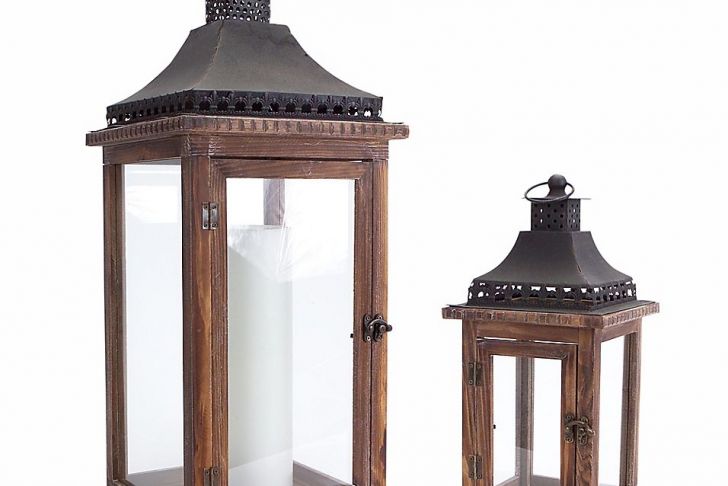 Fireplace Lanterns Fresh Wood &amp; Metal Decorative Lanterns Set 2 Brown Black