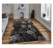 Fireplace Rock Tile Elegant Laying Style Gray Shaggy Carpet Contemporary 5x7 Ft