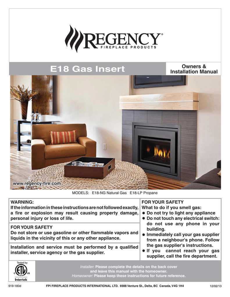 Flush Mount Fireplace Unique Regency Fireplace Products E18 Installation Manual