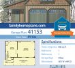 Garage Fireplace Unique Craftsman Style 2 Car Garage Apartment Plan Number with 1 Bed 1 Bath