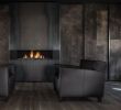 Modern Indoor Fireplace Lovely Fireplace with Bluesteel & Leather