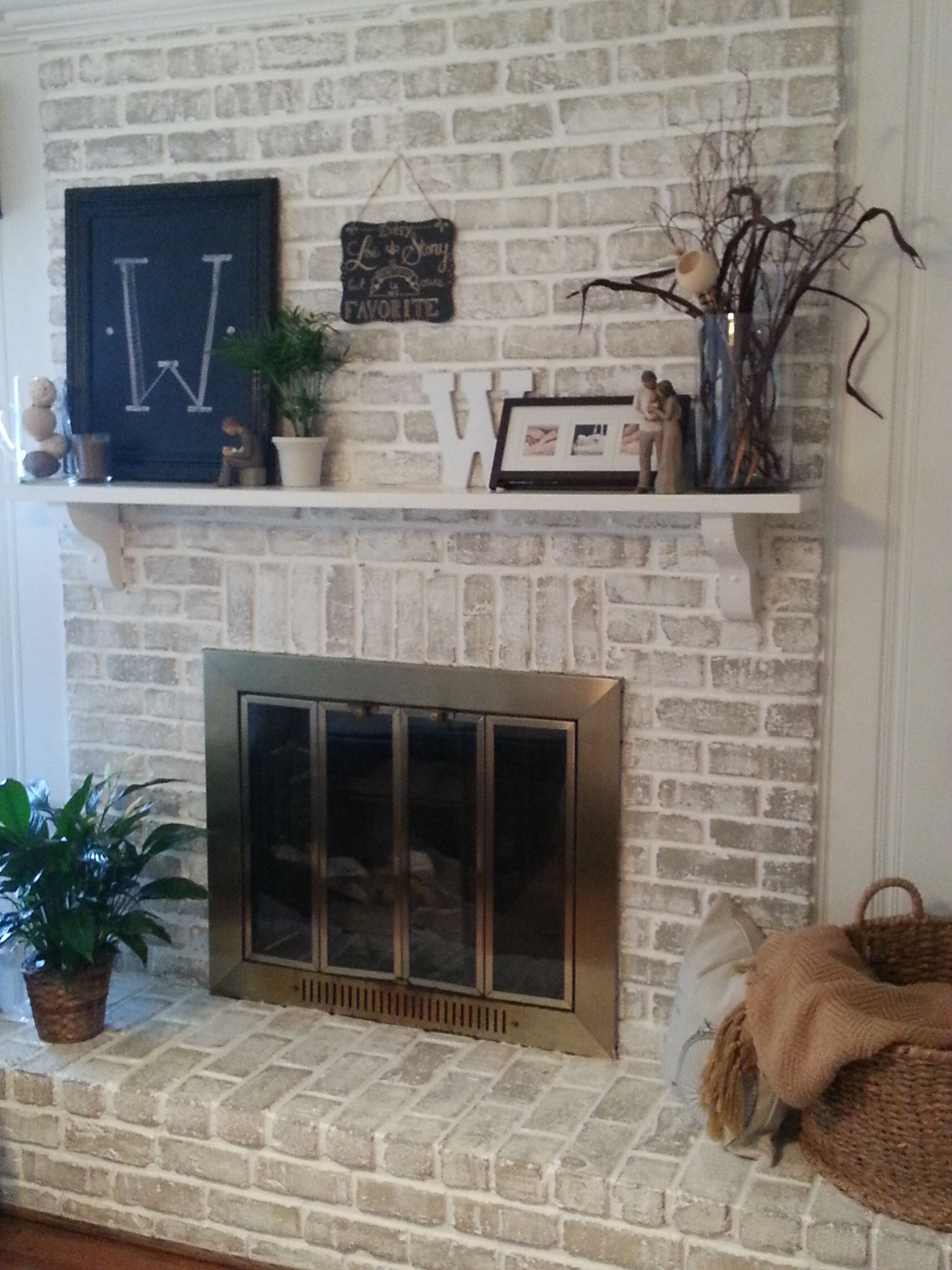 Remove Paint From Brick Fireplace Awesome $20 Fireplace Makeover How to A Whitewashed Look On A