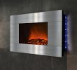 Simplifire Electric Fireplace Lovely 36" Wall Mount Stainless Steel Electric Fireplace