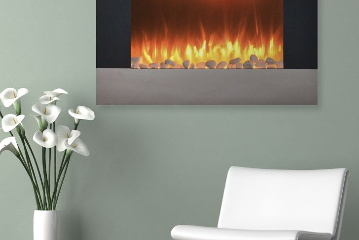 Stainless Steel Electric Fireplace New 36 Inch Stainless Steel Electric Fireplace with Wall Mount