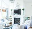 Thousand Oaks Fireplace Lovely Beachy Blue Summer Living Room tour