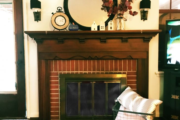 Tudor Fireplace Awesome Fall Mantle original Fireplace Decorating Fall Decorating