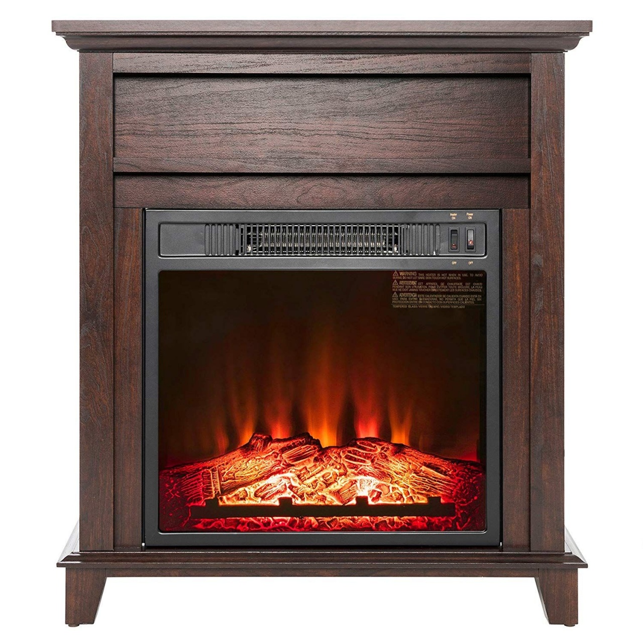 electric fireplace logs with heat akdy 27quot brown wood finish insert freestanding from electric fireplace logs with heat